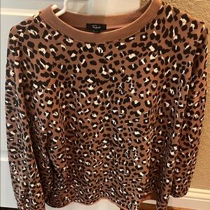 Brown Leopard Print Women's Sweatshirt